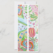 Gepersonaliseerde naam Whimsical Flowers Twee Blad (Achterkant)