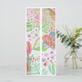 Gepersonaliseerde naam Whimsical Flowers Twee Blad (Staand voorkant)