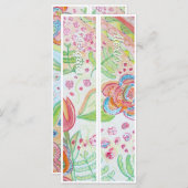 Gepersonaliseerde naam Whimsical Flowers Twee Blad (Voorkant / Achterkant)