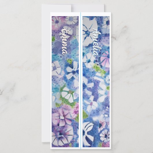 Gepersonaliseerde naam Whimsical Flowers Twee Blad (Voorkant)