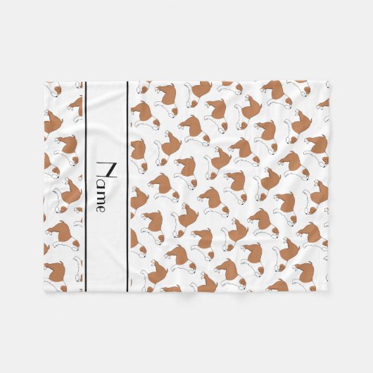 Gepersonaliseerde naam: white Bulldog Fleece Deken (Voorkant (Horizontaal))