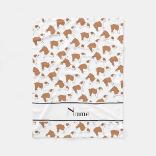 Gepersonaliseerde naam: white Bulldog Fleece Deken