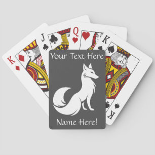 Gepersonaliseerde naam White Fox spel Pokerkaarten