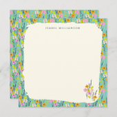 Gepersonaliseerde naam Wildflower Bloementuin Groe Notitiekaartje (Voorkant / Achterkant)