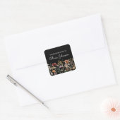 Gepersonaliseerde naam  Wildflower Bookplate Vierkante Sticker (Envelop)
