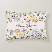 Gepersonaliseerde naam Wildflower Garden Accent Kussen (Voorkant)