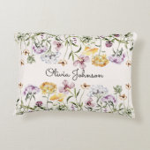 Gepersonaliseerde naam Wildflower Garden Accent Kussen (Achterkant)