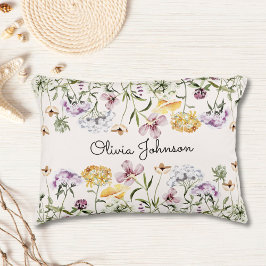 Gepersonaliseerde naam Wildflower Garden Accent Kussen