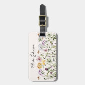 Gepersonaliseerde naam Wildflower Garden Bagagelabel (Voorkant verticaal)