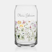 Gepersonaliseerde naam Wildflower Garden Blikvorm Glas (Achterkant)
