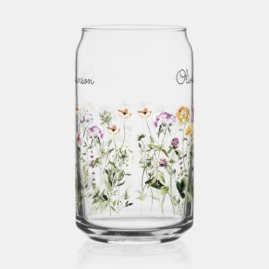 Gepersonaliseerde naam Wildflower Garden Blikvorm Glas (Links)