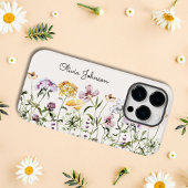 Gepersonaliseerde naam Wildflower Garden Case-Mate iPhone Case