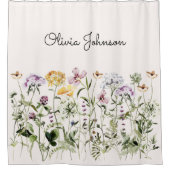 Gepersonaliseerde naam Wildflower Garden Douchegordijn (Voorkant)