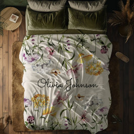 Gepersonaliseerde naam Wildflower Garden Fleece Deken