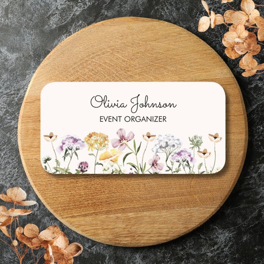 Gepersonaliseerde naam Wildflower Garden Floral Naamplaatje