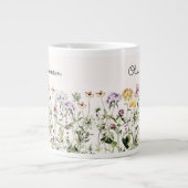 Gepersonaliseerde naam Wildflower Garden Grote Koffiekop (Voorkant)