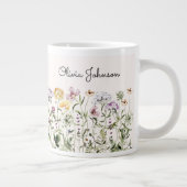 Gepersonaliseerde naam Wildflower Garden Grote Koffiekop (Rechts)