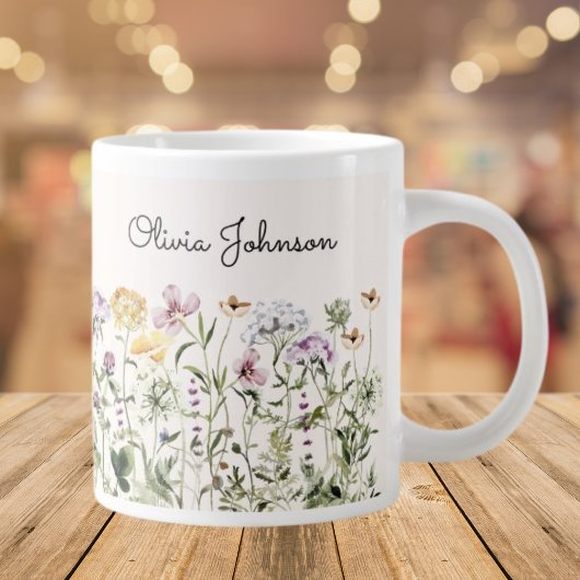 Gepersonaliseerde naam Wildflower Garden Grote Koffiekop