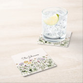 Gepersonaliseerde naam Wildflower Garden Kartonnen Onderzetters (Insitu)