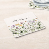 Gepersonaliseerde naam Wildflower Garden Kartonnen Onderzetters (Schuin)