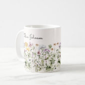 Gepersonaliseerde naam Wildflower Garden Koffiemok (Voorkant links)