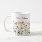 Gepersonaliseerde naam Wildflower Garden Koffiemok (Links)