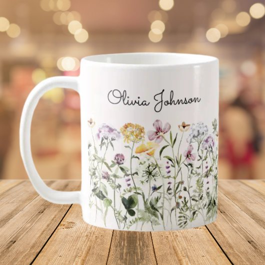 Gepersonaliseerde naam Wildflower Garden Koffiemok