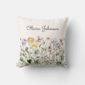 Gepersonaliseerde naam Wildflower Garden Kussen (Voorkant)