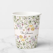Gepersonaliseerde naam Wildflower Garden Papieren Bekers (Achterkant)