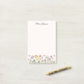Gepersonaliseerde naam Wildflower Garden Post-it® Notes (Op bureau)