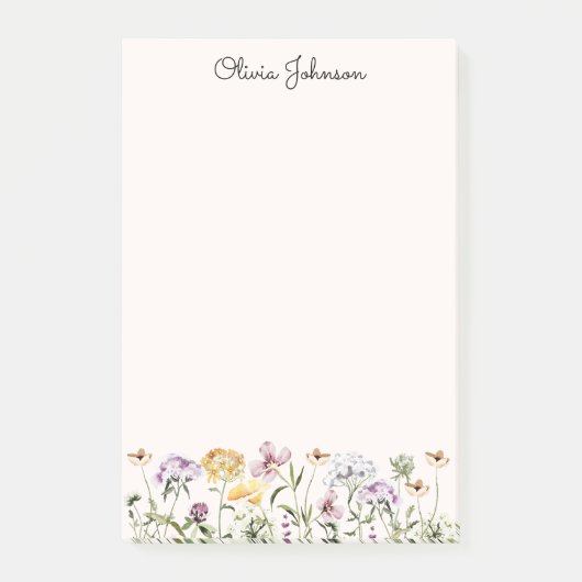 Gepersonaliseerde naam Wildflower Garden Post-it® Notes (Voorkant)