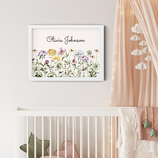 Gepersonaliseerde naam Wildflower Garden Poster