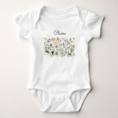 Gepersonaliseerde naam Wildflower Garden Romper (Voorkant)