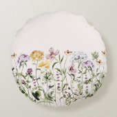 Gepersonaliseerde naam Wildflower Garden Rond Kussen (Achterkant)
