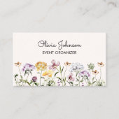 Gepersonaliseerde naam Wildflower Garden Visitekaa Contactkaartje (Voorkant)