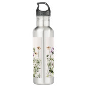 Gepersonaliseerde naam Wildflower Garden Waterfles (Achterkant)