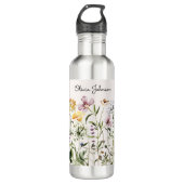 Gepersonaliseerde naam Wildflower Garden Waterfles (Voorkant)