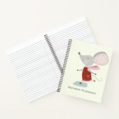 Gepersonaliseerde naam Winter Ice Skater Mouse Hol Notitieboek (Binnen)