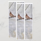 Gepersonaliseerde naam Winter Kardinaal Twee Bladw (Voorkant / Achterkant)