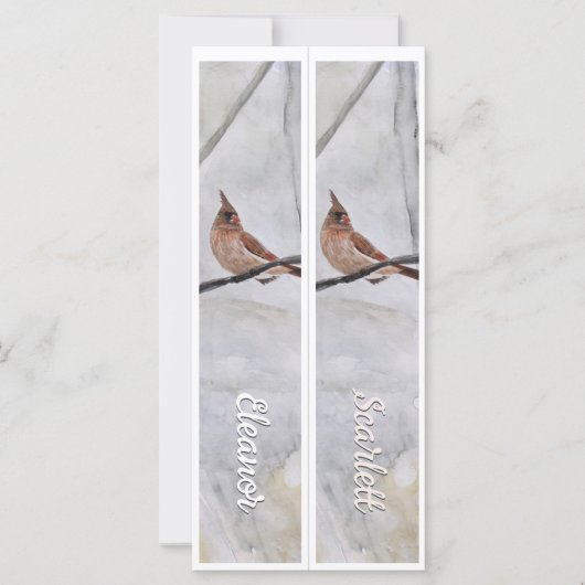 Gepersonaliseerde naam Winter Kardinaal Twee Bladw (Voorkant)