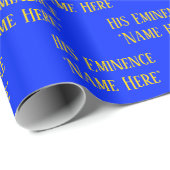 Gepersonaliseerde naam Wish Elegant Royal Blue Yel Cadeaupapier (Rol Hoek)