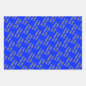 Gepersonaliseerde naam Wish Elegant Royal Blue Yel Inpakpapier Vel (Voorkant 2)