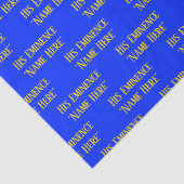 Gepersonaliseerde naam Wish Elegant Royal Blue Yel Tissuepapier (Detail)