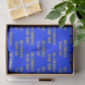 Gepersonaliseerde naam Wish Elegant Royal Blue Yel Tissuepapier (Geschenk)