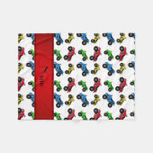 Gepersonaliseerde naam wit atv patroon fleece deken (Voorkant (Horizontaal))