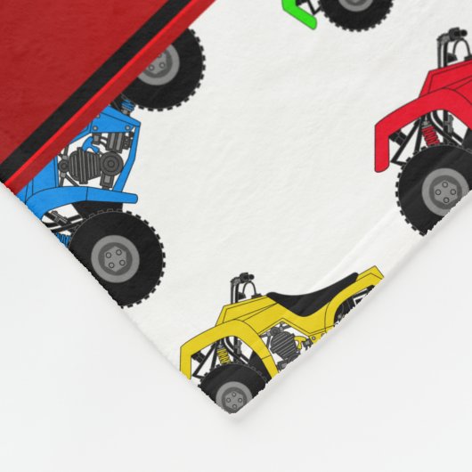 Gepersonaliseerde naam wit atv patroon fleece deken (Hoek)