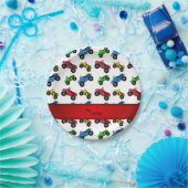 Gepersonaliseerde naam wit atv patroon papieren bordje (Feest)