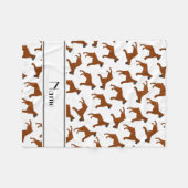 Gepersonaliseerde naam wit boxer hondenpatroon fleece deken (Voorkant (Horizontaal))