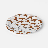 Gepersonaliseerde naam wit boxer hondenpatroon papieren bordje (Gekanteld)