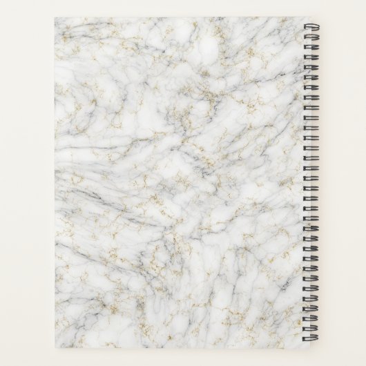 Gepersonaliseerde Naam Wit Goud Marmer Benoeming Planner (Achterkant)